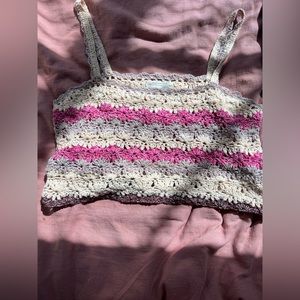 Anthropologie Crochet Crop Top Size L